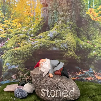 NEW 420 Modern Resin Garden Gnome Statue - "Stoned" Text Message - FranksFunkyStuff