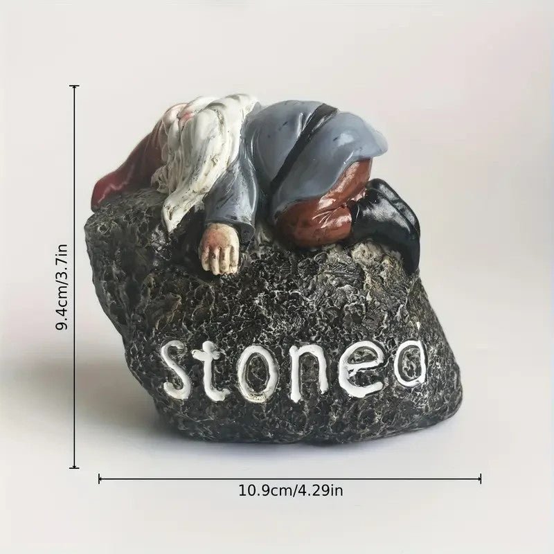 NEW 420 Modern Resin Garden Gnome Statue - "Stoned" Text Message - FranksFunkyStuff
