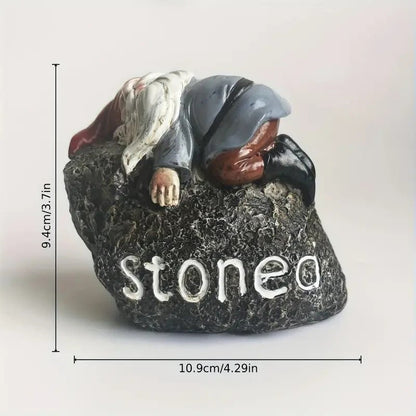 NEW 420 Modern Resin Garden Gnome Statue - "Stoned" Text Message - FranksFunkyStuff