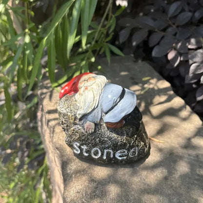 NEW 420 Modern Resin Garden Gnome Statue - "Stoned" Text Message - FranksFunkyStuff