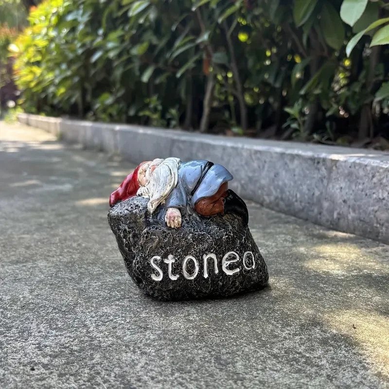 NEW 420 Modern Resin Garden Gnome Statue - "Stoned" Text Message - FranksFunkyStuff