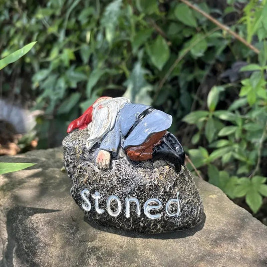 NEW 420 Modern Resin Garden Gnome Statue - "Stoned" Text Message - FranksFunkyStuff