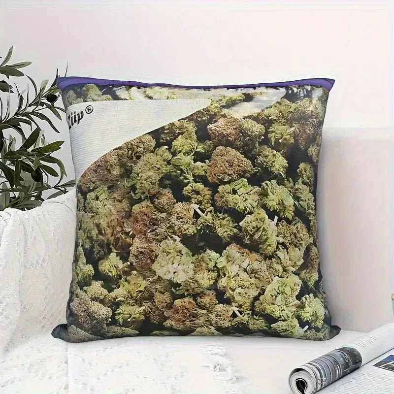 NEW 420 Ziploc Retro Weed Pattern Pillowcase 18x18 Inch - FranksFunkyStuff