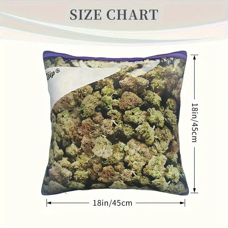 NEW 420 Ziploc Retro Weed Pattern Pillowcase 18x18 Inch - FranksFunkyStuff