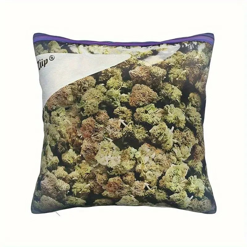 NEW 420 Ziploc Retro Weed Pattern Pillowcase 18x18 Inch - FranksFunkyStuff