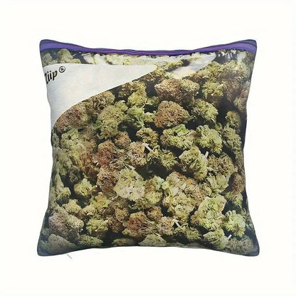 NEW 420 Ziploc Retro Weed Pattern Pillowcase 18x18 Inch - FranksFunkyStuff