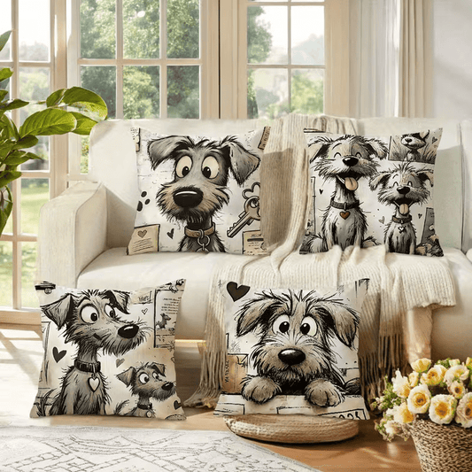 NEW 4pcs of Cartoon Dog Pattern Pillow Covers ( Set of 4 ) - FranksFunkyStuff