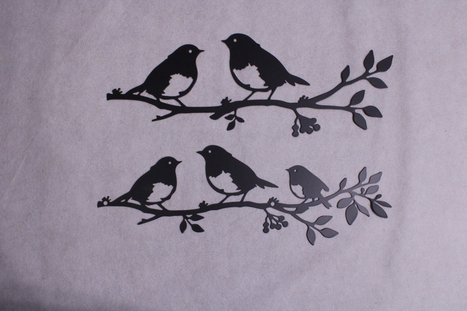 NEW 5 Birds On 2 Branches Metal Wall Decorations - FranksFunkyStuff