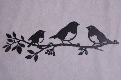 NEW 5 Birds On 2 Branches Metal Wall Decorations - FranksFunkyStuff