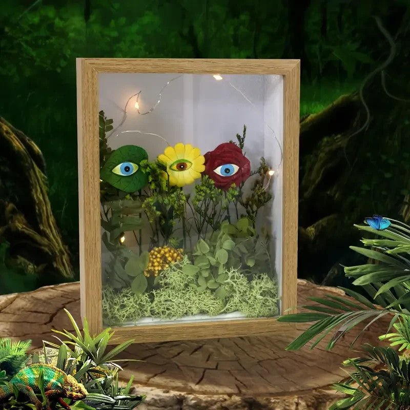 NEW 6 - Pack Art Deco Resin Monster Garden Stakes with Eerie Eyes - FranksFunkyStuff