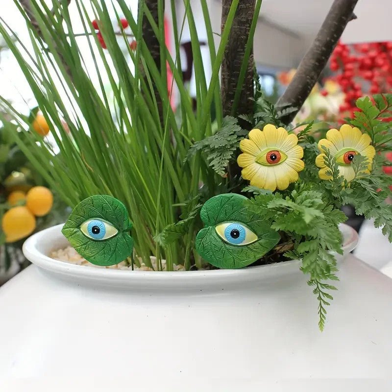 NEW 6 - Pack Art Deco Resin Monster Garden Stakes with Eerie Eyes - FranksFunkyStuff