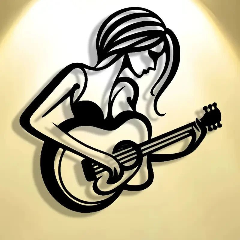 NEW Abstract Guitarist Metal Wall Art - FranksFunkyStuff