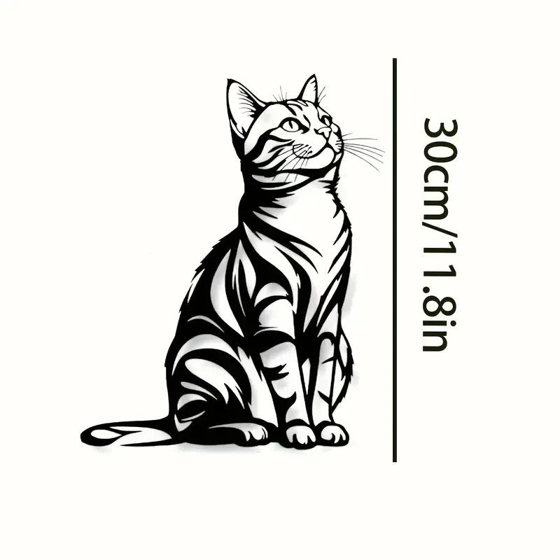 NEW Adorable Cat Metal Silhouette Wall Art - FranksFunkyStuff