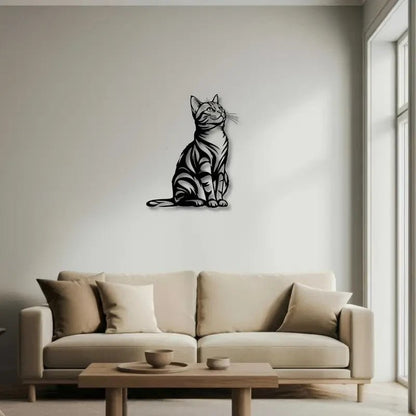 NEW Adorable Cat Metal Silhouette Wall Art - FranksFunkyStuff