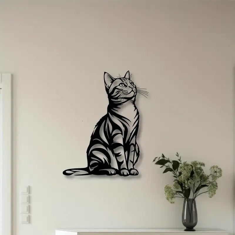 NEW Adorable Cat Metal Silhouette Wall Art - FranksFunkyStuff