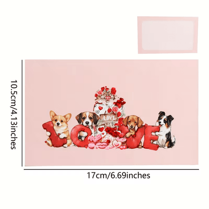 New Adorable Puppies Pop-Up Greeting Card with Heart & Puppy - FranksFunkyStuff