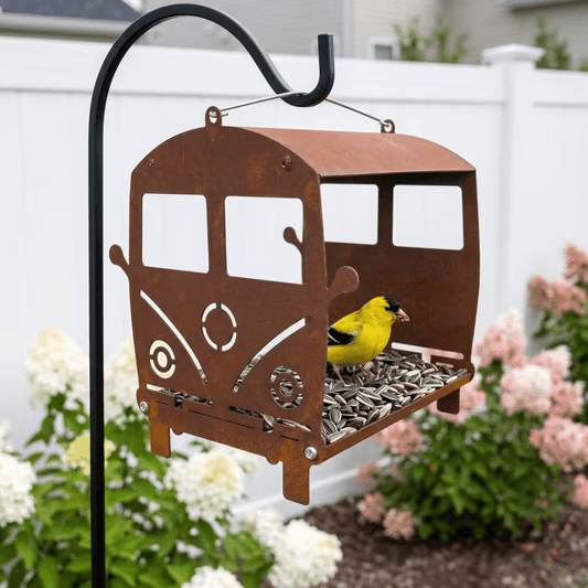 NEW Bird House Volkswagen Bus Rusty Metal Design - FranksFunkyStuff