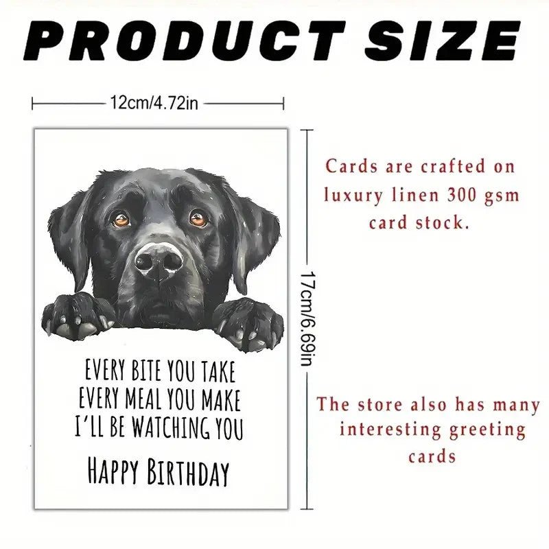 NEW Birthday Card, Funny Black Labrador Birthday Card - FranksFunkyStuff