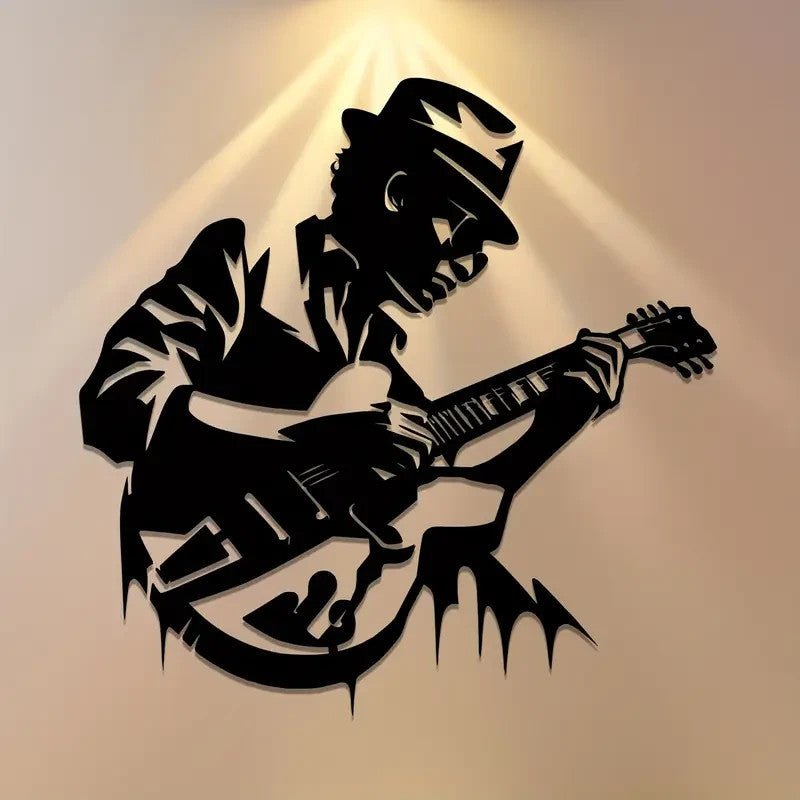 NEW Blues Guitarist Metal Wall Art - FranksFunkyStuff