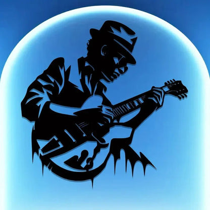 NEW Blues Guitarist Metal Wall Art - FranksFunkyStuff