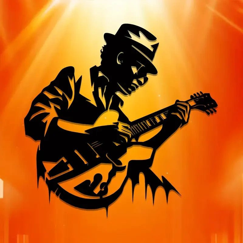 NEW Blues Guitarist Metal Wall Art - FranksFunkyStuff