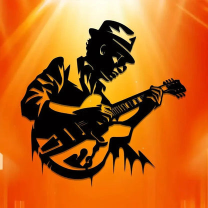 NEW Blues Guitarist Metal Wall Art - FranksFunkyStuff