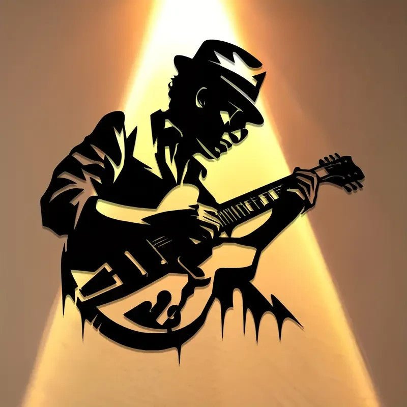 NEW Blues Guitarist Metal Wall Art - FranksFunkyStuff