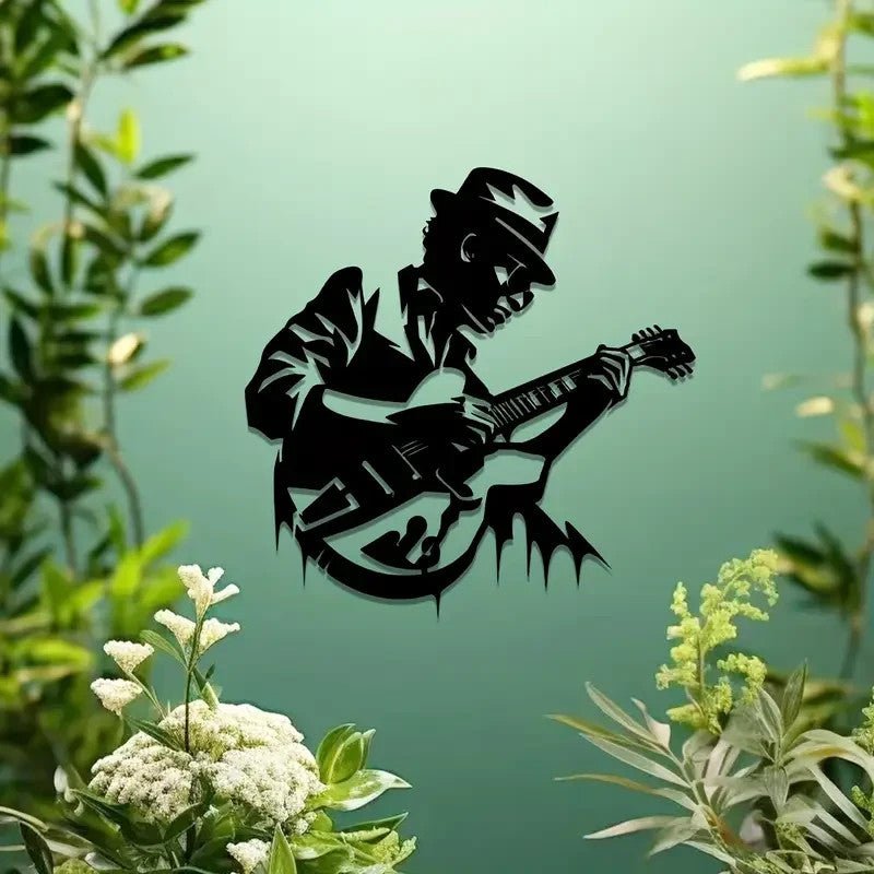 NEW Blues Guitarist Metal Wall Art - FranksFunkyStuff