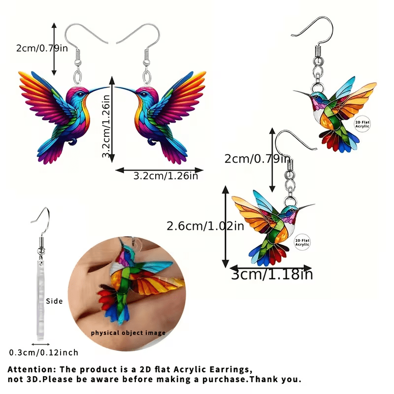 NEW Bohemian Hummingbird Earrings Cute Bird Earrings ( 4 EARRINGS ) - FranksFunkyStuff