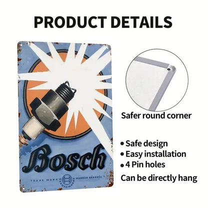 NEW Bosch Spark Plug Sign, Metal 12 x 8 - FranksFunkyStuff