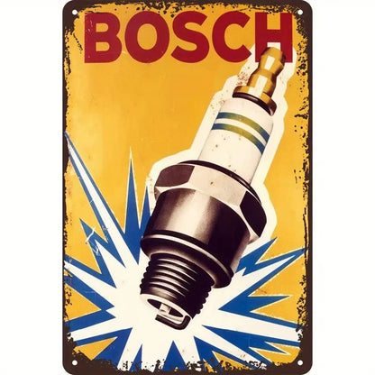 NEW Bosch Vintage Looking Metal Sign Bosch Spark Plug - FranksFunkyStuff