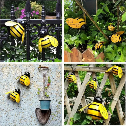 NEW BUMBLE BEE SET , 4 PIECES METAL DECOR. - FranksFunkyStuff