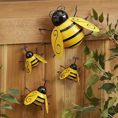 NEW BUMBLE BEE SET , 4 PIECES METAL DECOR. - FranksFunkyStuff