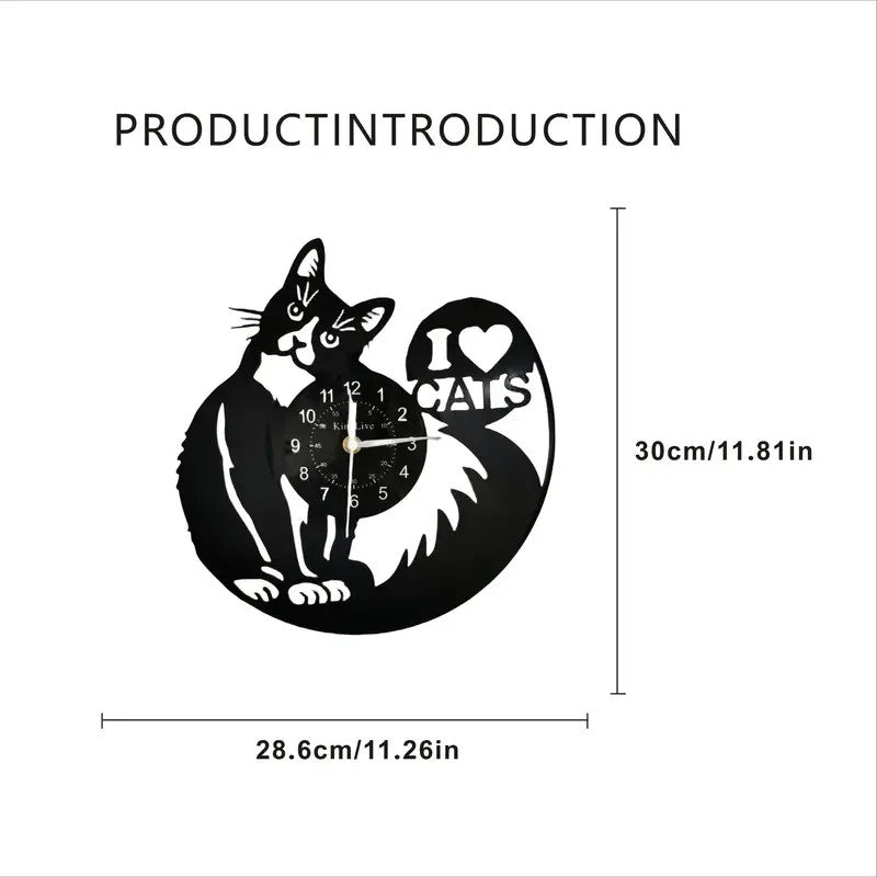 NEW CAT CLOCK "I Heart Cats" Light - up Wall Clock - FranksFunkyStuff