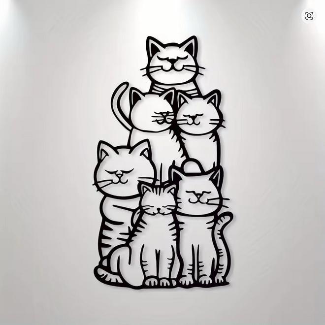 NEW Cat Metal Minimalist Silhouette Wall Art Hanging Decor for Cat Lovers!. - FranksFunkyStuff
