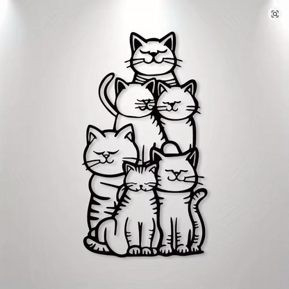 NEW Cat Metal Minimalist Silhouette Wall Art Hanging Decor for Cat Lovers!. - FranksFunkyStuff