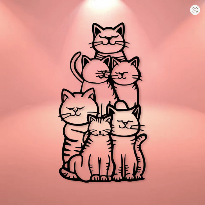 NEW Cat Metal Minimalist Silhouette Wall Art Hanging Decor for Cat Lovers!. - FranksFunkyStuff