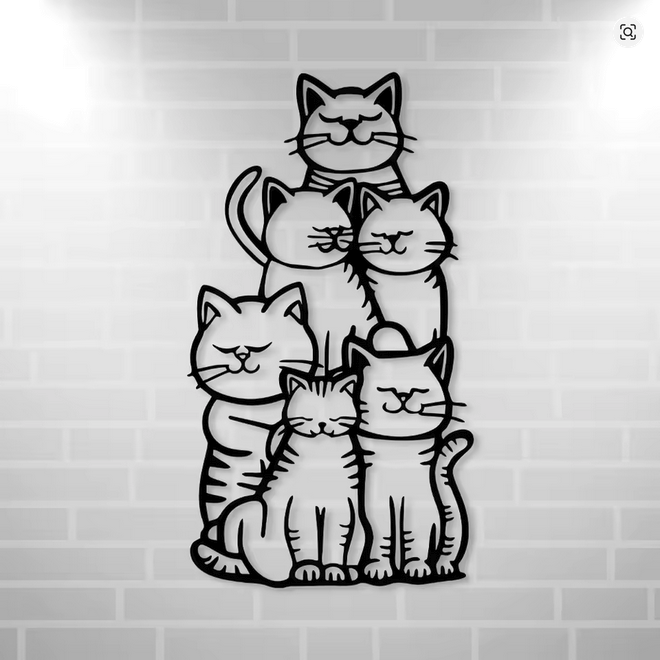 NEW Cat Metal Minimalist Silhouette Wall Art Hanging Decor for Cat Lovers!. - FranksFunkyStuff