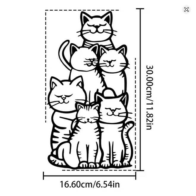 NEW Cat Metal Minimalist Silhouette Wall Art Hanging Decor for Cat Lovers!. - FranksFunkyStuff