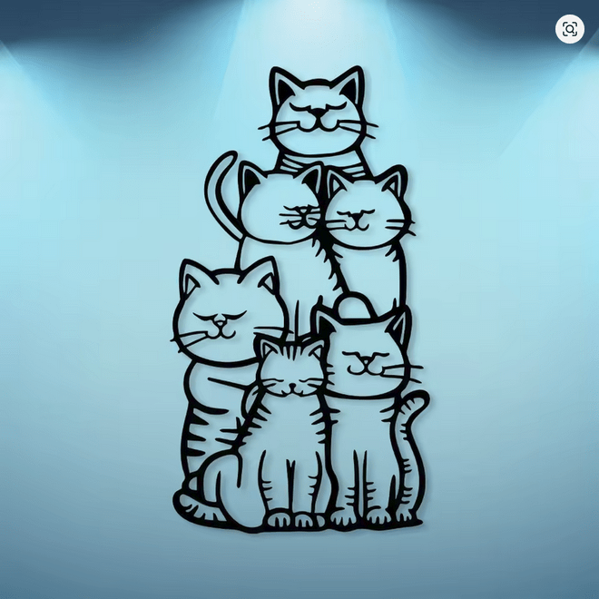 NEW Cat Metal Minimalist Silhouette Wall Art Hanging Decor for Cat Lovers!. - FranksFunkyStuff
