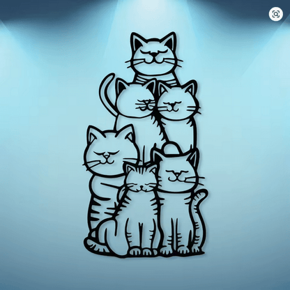 NEW Cat Metal Minimalist Silhouette Wall Art Hanging Decor for Cat Lovers!. - FranksFunkyStuff