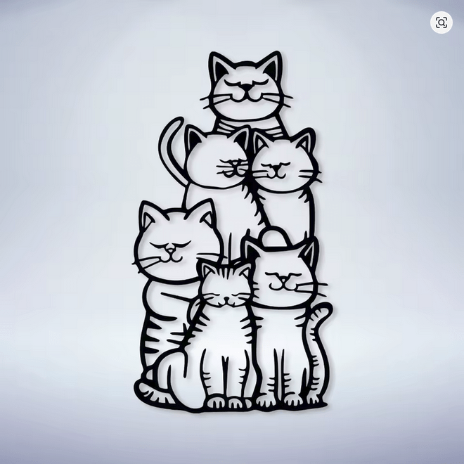 NEW Cat Metal Minimalist Silhouette Wall Art Hanging Decor for Cat Lovers!. - FranksFunkyStuff