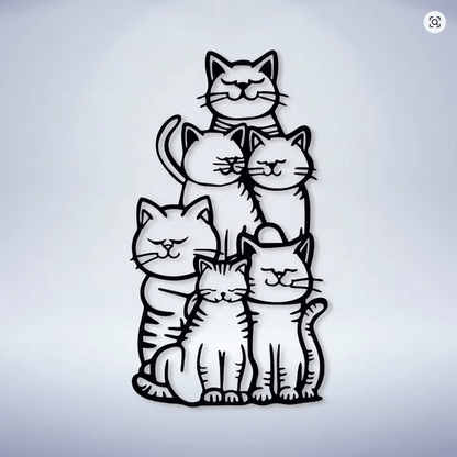 NEW Cat Metal Minimalist Silhouette Wall Art Hanging Decor for Cat Lovers!. - FranksFunkyStuff