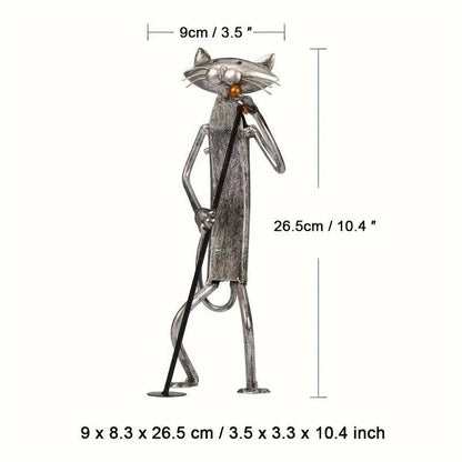 NEW Cat Metal Sculpture, Vocal Musical Instrument - FranksFunkyStuff
