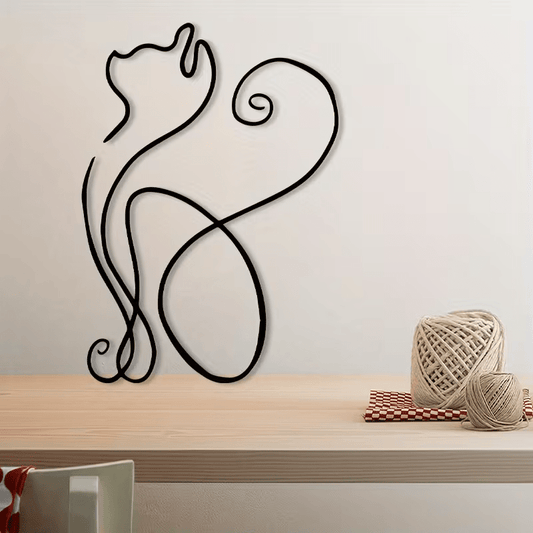 NEW CAT METAL WALL SIILHOUETTE - FranksFunkyStuff