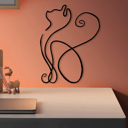 NEW CAT METAL WALL SIILHOUETTE - FranksFunkyStuff