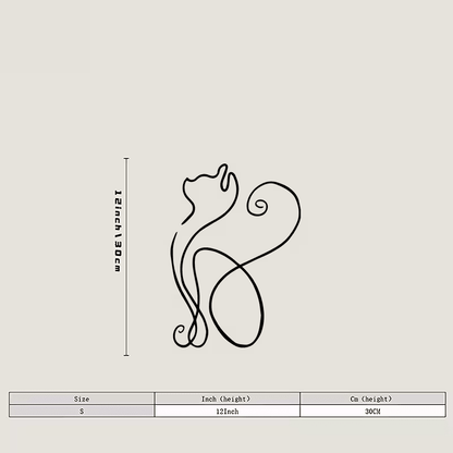 NEW CAT METAL WALL SIILHOUETTE - FranksFunkyStuff