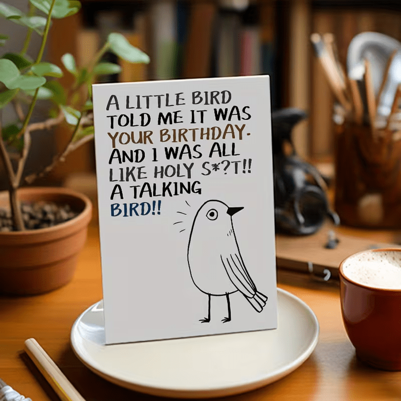 new Charming Bird-Themed Birthday Card with Envelope, FREE SHIPPING - FranksFunkyStuff
