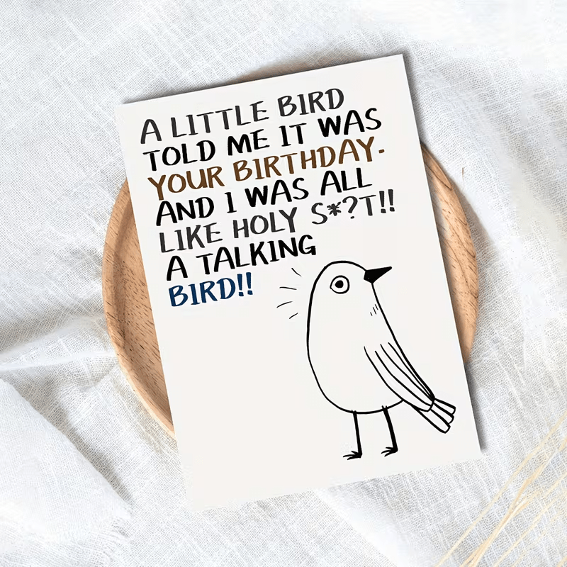new Charming Bird-Themed Birthday Card with Envelope, FREE SHIPPING - FranksFunkyStuff