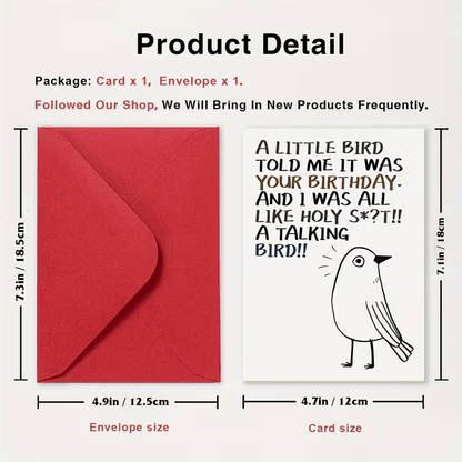 new Charming Bird-Themed Birthday Card with Envelope, FREE SHIPPING - FranksFunkyStuff